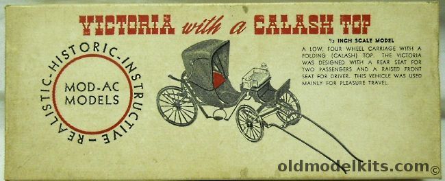 Mod-Ac 1/24 Victoria Horse-Drawn Carriage with a Calash Top, C8411 plastic model kit